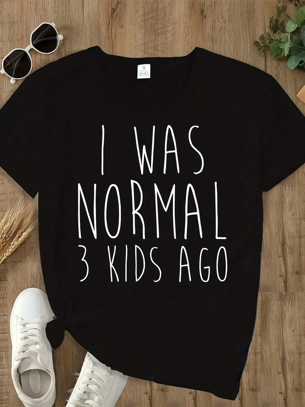 Women'S Funny "I Was Normal 3 S Ago" Mom Life T-Shirt - Soft Breathable Crew Neck Tee With Bold White Text Print, Lightweight Short Sleeve Casual Top For Moms, Mothers Gift Idea, Unisex Fit All-Season Comfortable Everyday Shirt, Humorous Apparel