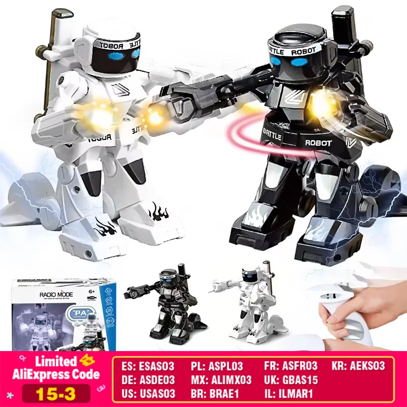 

2.4G Remote Control Robot Boxing Battle Robot Toys With Two Control Joysticks Robot Humanoid Fighting Robot Toys for Kids Gifts
