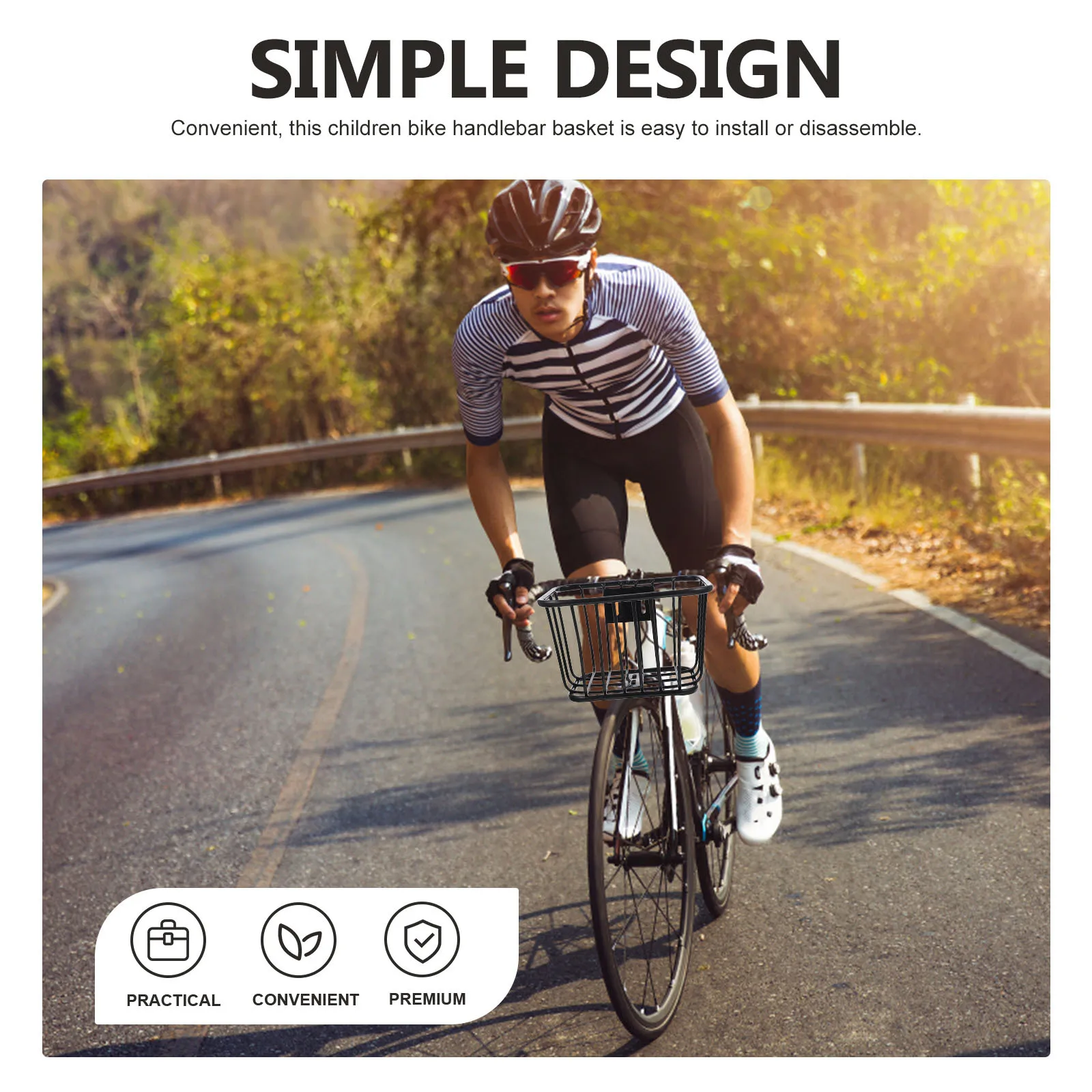 

2Pcs Bike Basket Front Metal Detachable Bicycle Basket Storage Holder Stable for Mountain Bike Cycling Baskets for Bikes