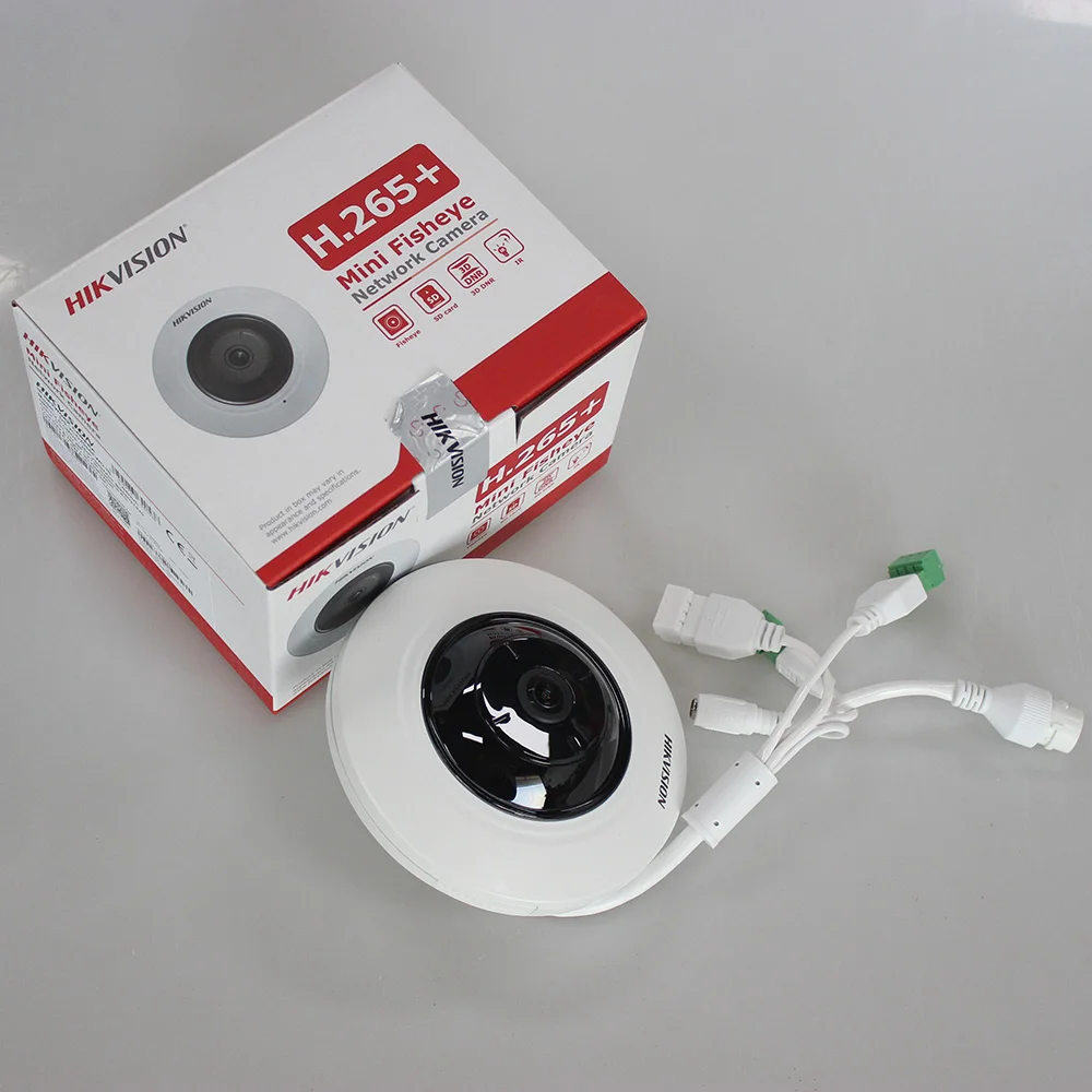 Original Hikvision 5MP Fixed 180° Fisheye Network Camera  DS-2CD2955G0-ISU 1.05mm MICphone POE IP camera