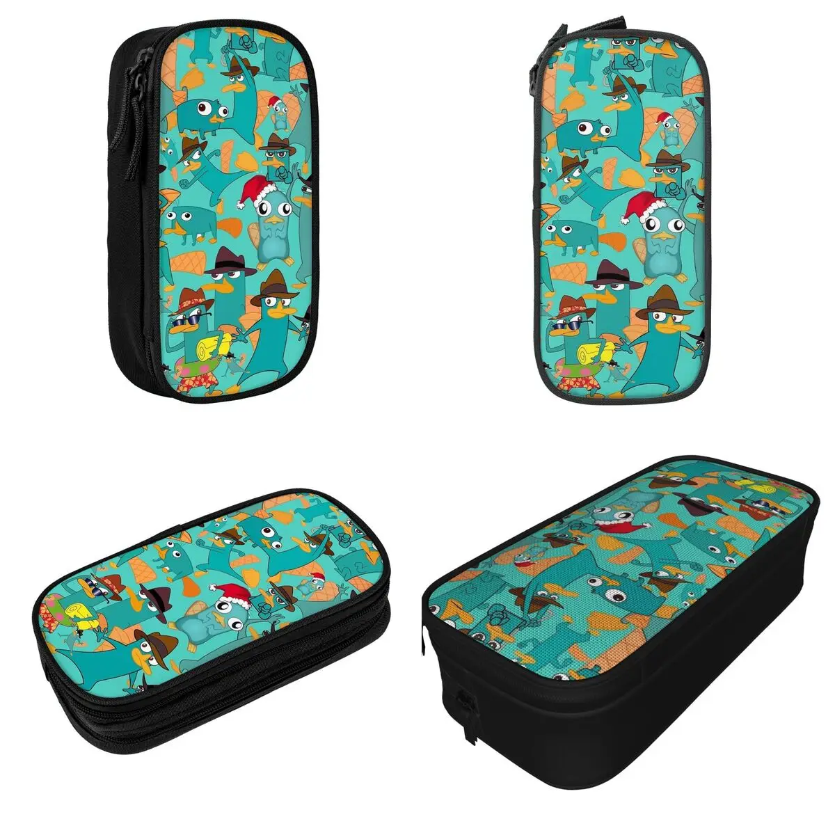 Perry The Platypus Pattern Pencil Cases Lovely Pen Bags Kids Big Capacity School Supplies Gift Pencilcases