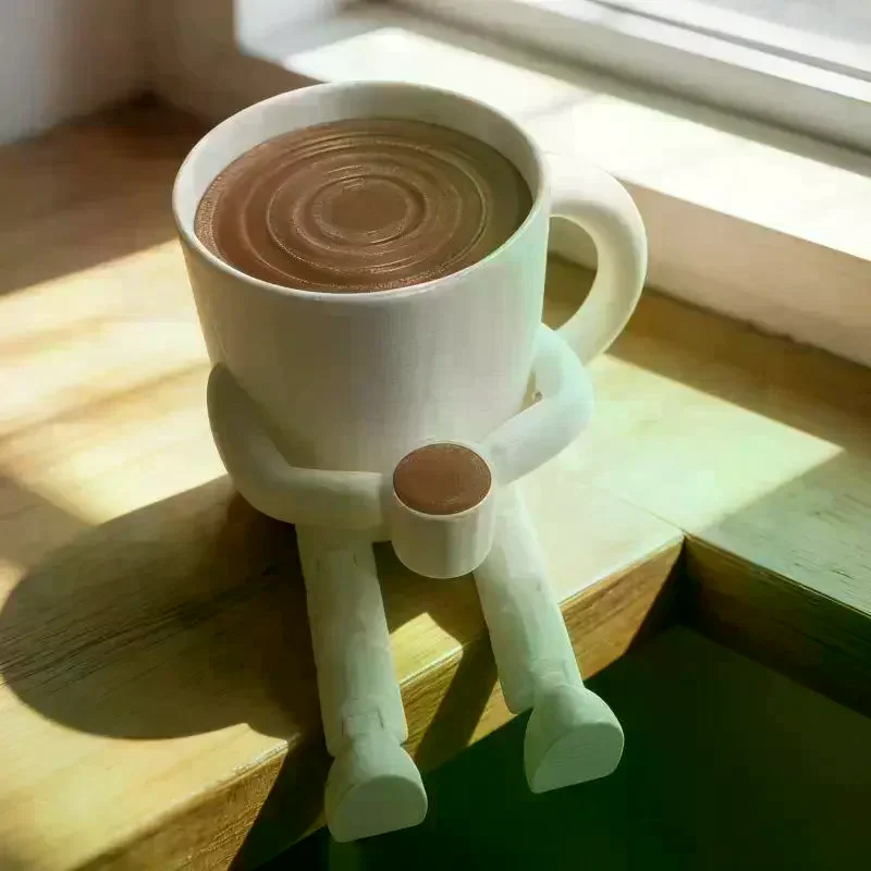 3D Printed Coffee Partner Cute Coffee Cup Coffee Bean Desk Decor Fidget Toys For Coffee Lovers Home Office Ornaments