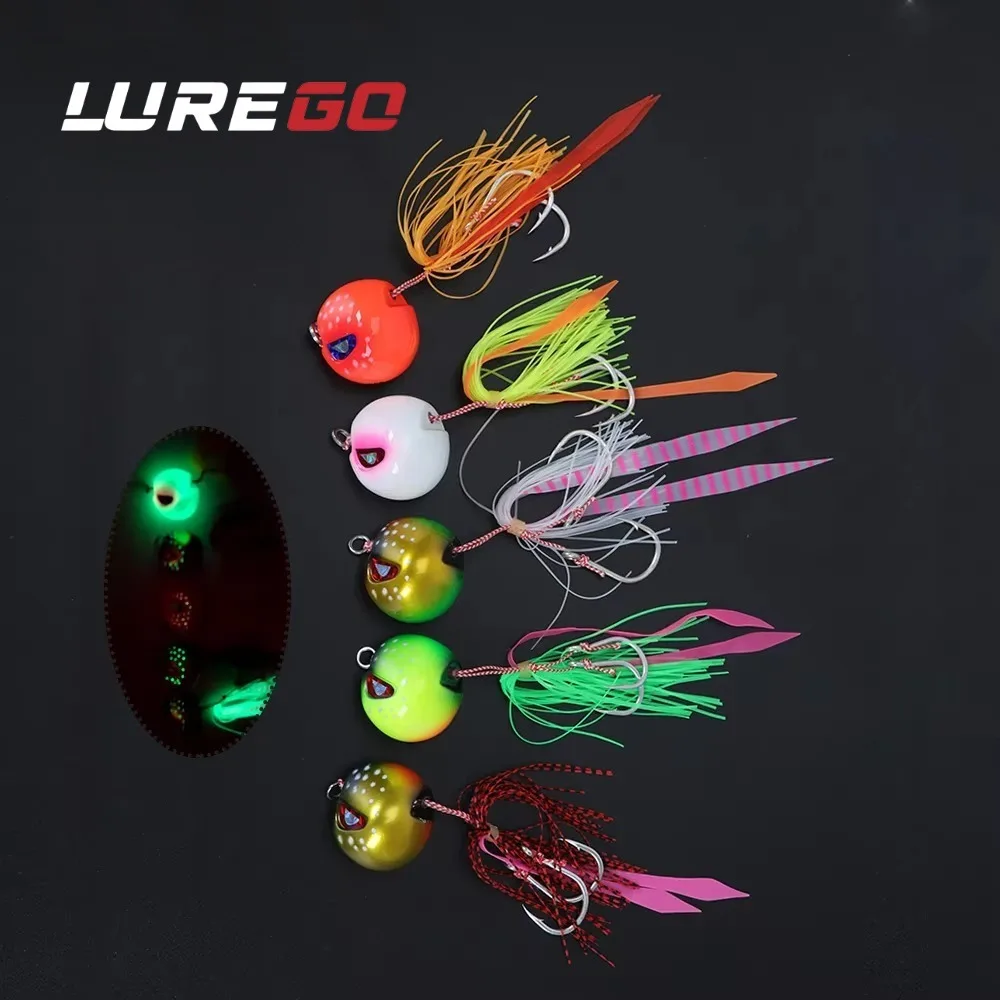 1 Stück Leuchtender Slider Jig Köder für Slow-Pitch-Meeresangeln – Vielseitig für Thunfisch, Schnapper, Grouper, Tai Rubber – Winter-Jigging