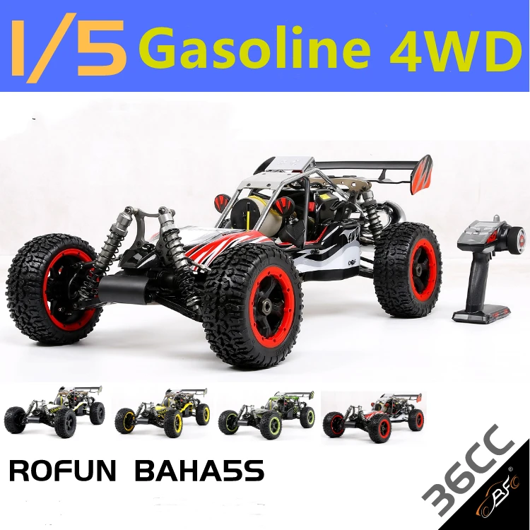 ROFUN 1/5 RC 4WD BAJA with powerfull 36CC 2T gas engin with Walbro Carburetor NGK Spark Plug