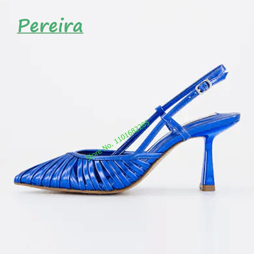 Zapatos de tacón alto y fino para mujer, calzado con tiras cruzadas, punta estrecha, color dorado, Sexy, a la moda, para fiesta, verano, 2024