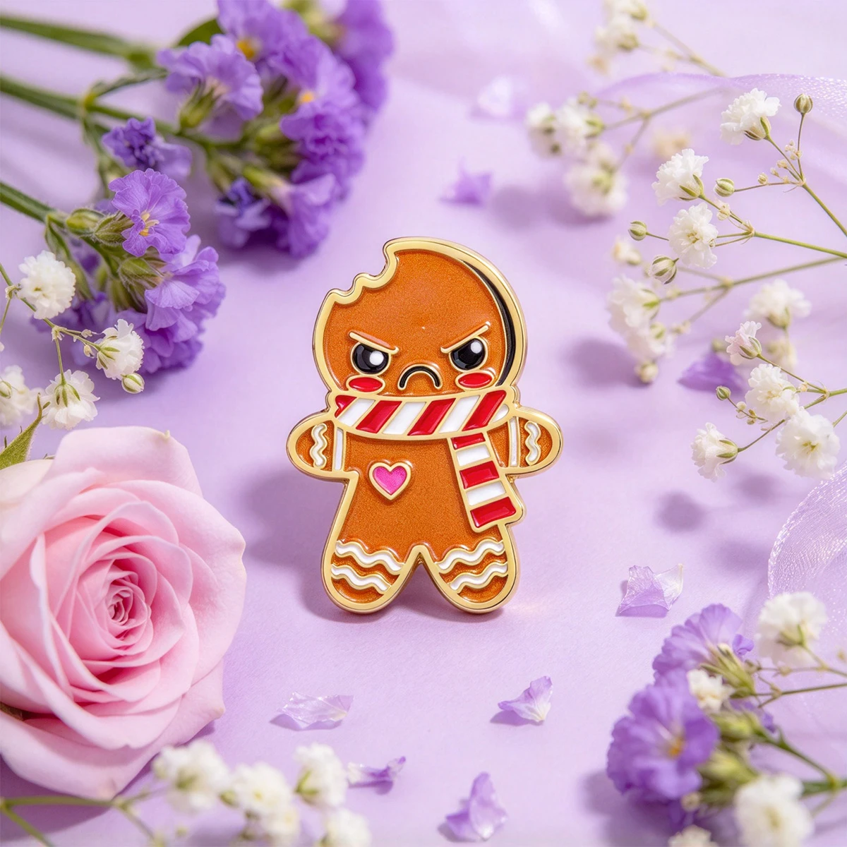 9pcs Christmas Gingerbread Man Lapel Pin Angry Cookie Design Enamel Badge Brooch for Backpack Clothes Holiday Gift