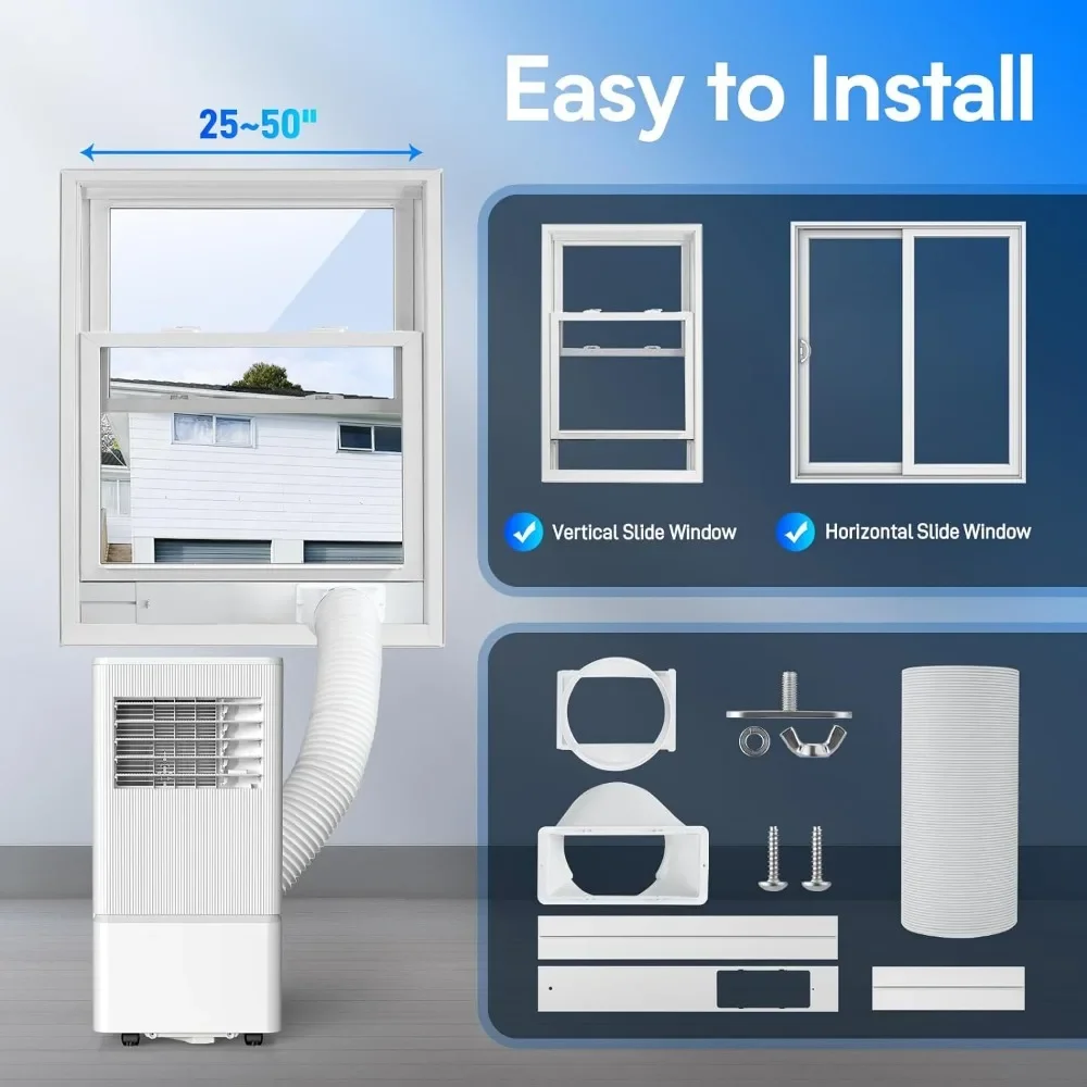 Air Choice Portable Air Conditioner, 8000 BTU  Room Up to 350 Sq.Ft, 24H Timer, 3-in-1 Quiet AC Unit as Cooler Dehumidifier Fan