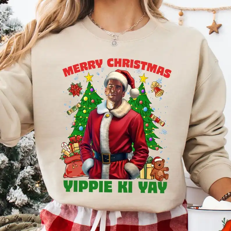 Merry Christmas Yippie Ki Yay Die Hard Christma Movie Christmas Matching Family Christmas Design Clothes Streetwear Women Tops