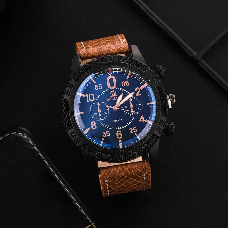 Luksusowy zegarek męski skórzany sportowy zegarek męski wojskowy kwarcowy zegarek na rękę męski zegar Relogio Masculino Reloj Hombre