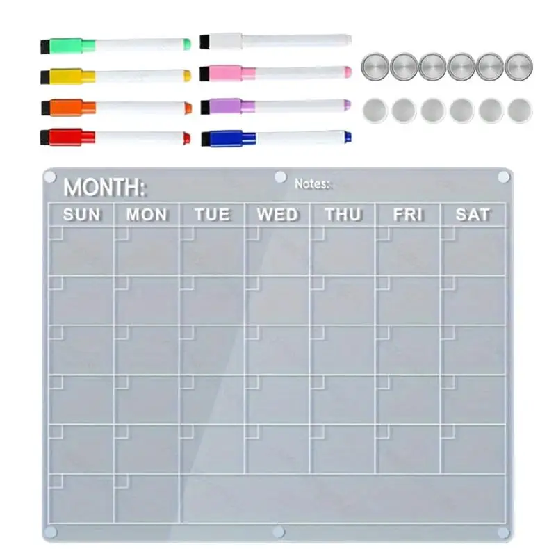 

Calendar Board For Fridge Magnetic Wall Calendar Fridge Calendar 8 Dry Erase Markers Planning Board For Family Friends