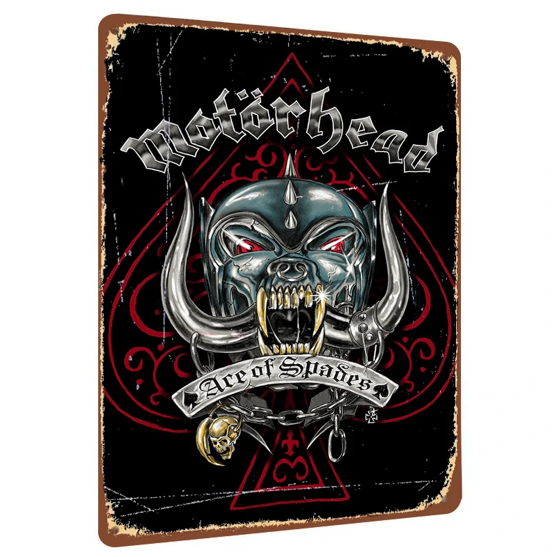 Motorhead Ace of Spades Metal Wall Art Decorative Iron Painting for Home Bar Decoration