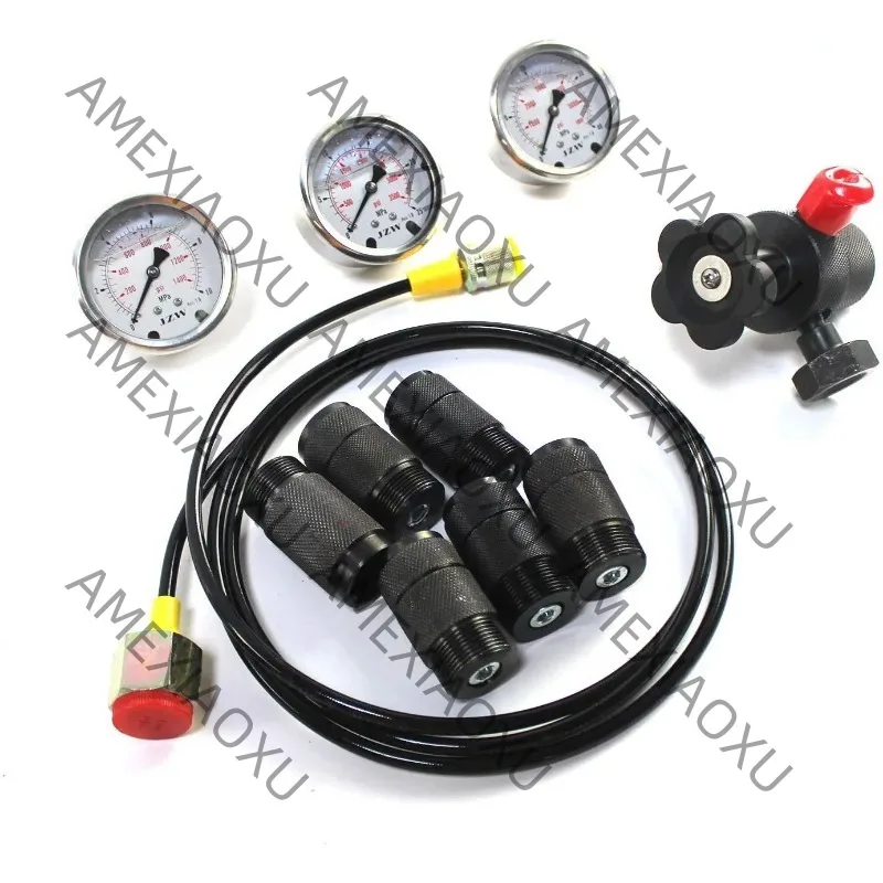 wanwu Hydraulic Gauge Test Kit Hydraulic Nitrogen Accumulator Charging System Gauge