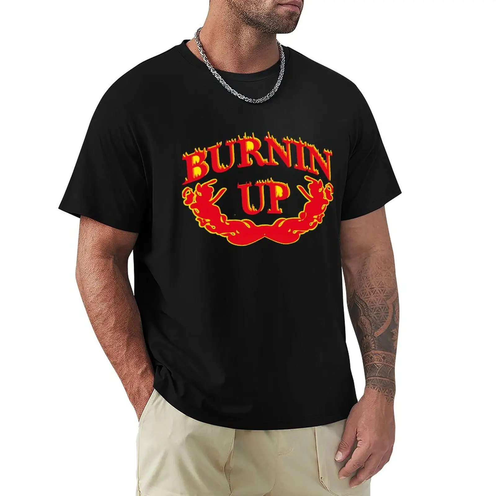 

Burnin _Up (for you, baby) T-Shirt customs Man t-shirt blue lock oversized mens designer clothes