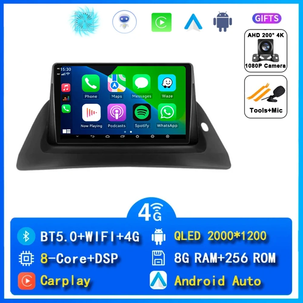 Voor Renault Kangoo 2008-2018 2 Din Android 15 Autoradio Multimedia Speler Carplay Autoradio Stereo GPS IPS 2K QLED 4G Head Unit
