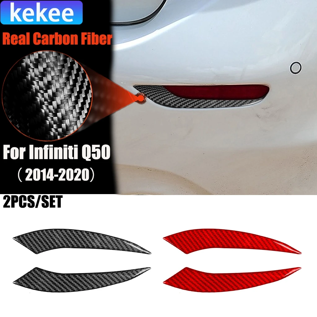 

Carbon Fiber Car Accessories Taillight Panel Decorative Modified Exterior Trim Cover Soft Sticker For Infiniti Q50 2014-2020