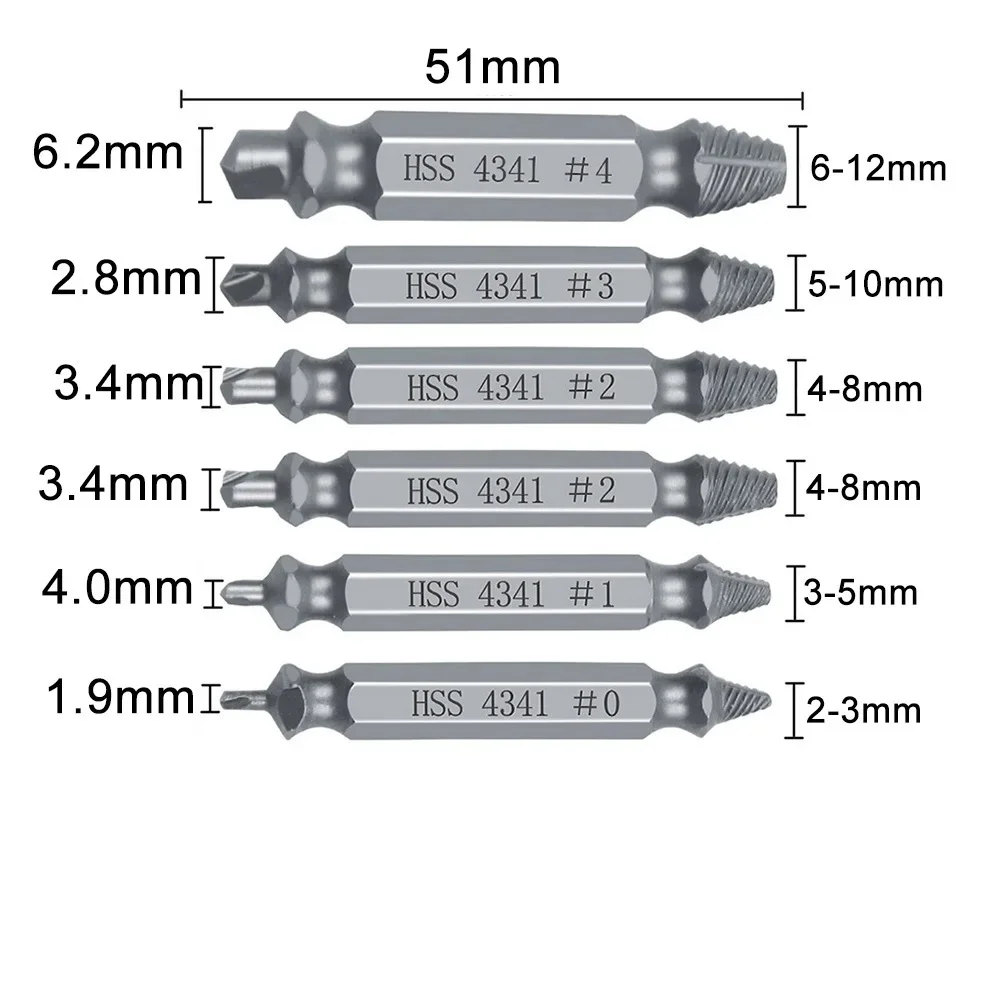 Damaged Screw Extractor Drill Bits Guide Set Broken Speed Out Easy Out Bolt Stud Stripped Screw Remover Tool