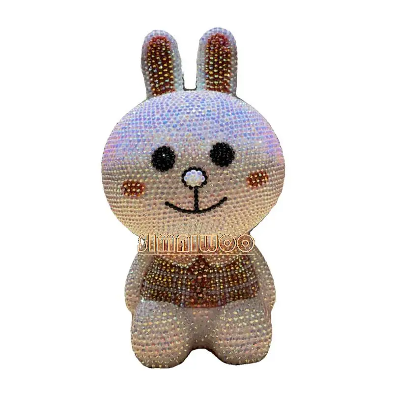 Rhinestone Rabbit Statue Peggy Bank DIY Crafts Home Decorative Coin Collection Diamond Mosaic Crystal Art Cross Stitch Kid Gift