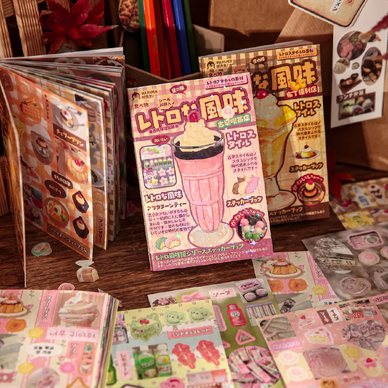 

30 шт. ретро-наклеек: книга наклеек в стиле ретро с японскими пейзажами, вдохновленными древними временами, для студентов, для творчества и декора