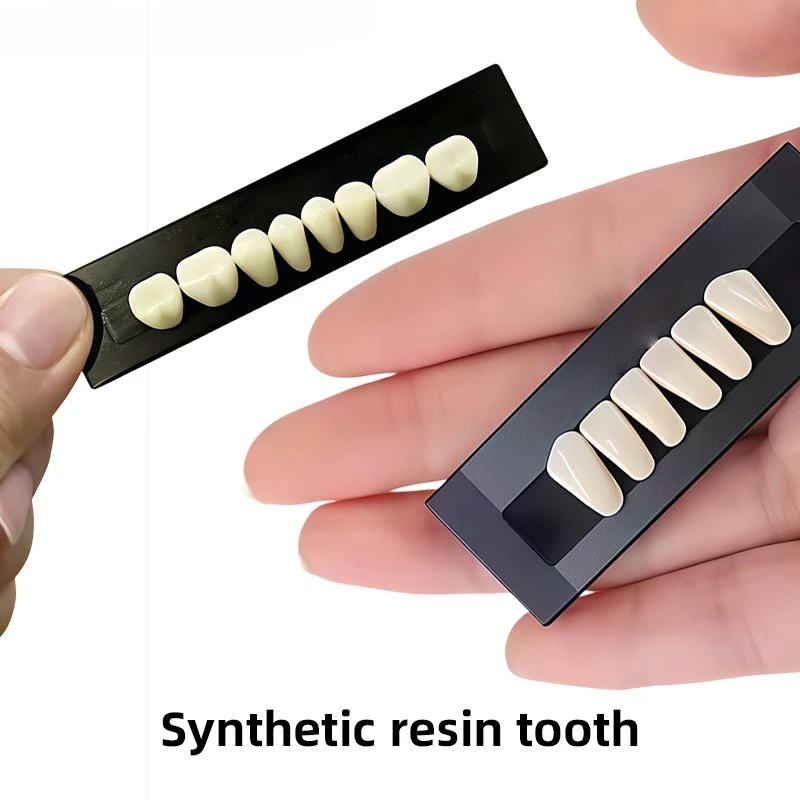 Fotografia 7: 1 Conjunto de Dentes de Resina Acrílica Odontológica Anteriores e Posteriores, Prótese Dentária Completa, Dente Falso Pré-formado em Acrílico, Modelo de Ensino, Dente Sintético Falso