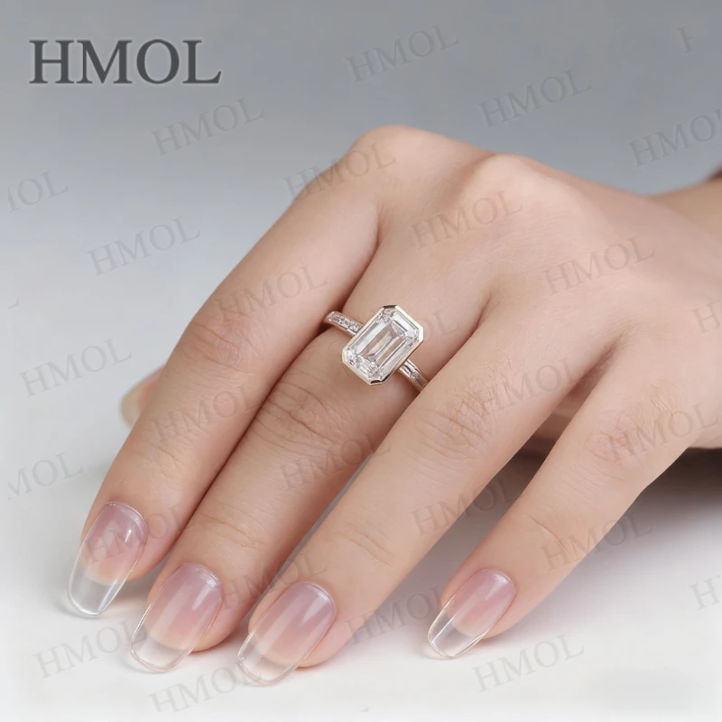 

Lab Grown Diamond Ring Customize 2ct Emerald Cut 10K 14K 18K 925 Silver Proposal Band ​jewelry for Woman Birthday Gift