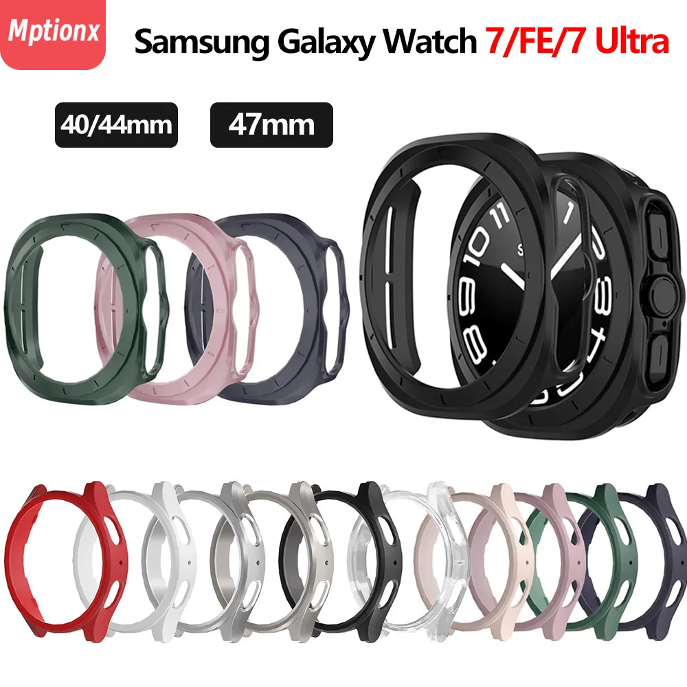 Funda de reloj mate de PC para Samsung Galaxy Watch 7, carcasa envolvente de parachoques duro de 44mm y 40mm, accesorios Ultra de 47mm