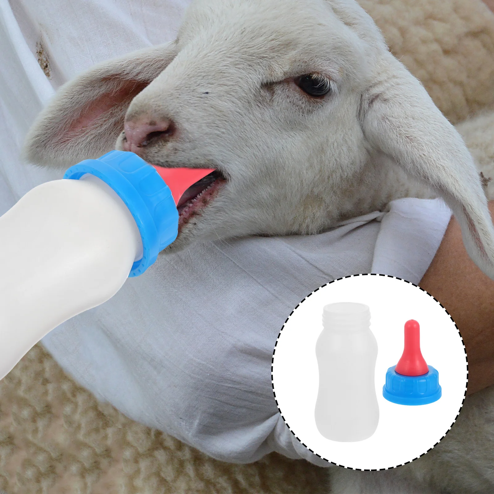 

4Pcs Animal Milk Bottles Small Nursing Feeder for Lamb Calves Sheep Reusable Farm Feeding Bottles Portable Lightweight