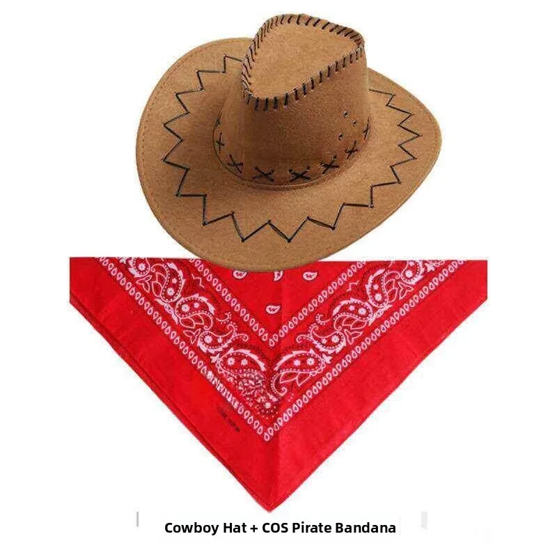 Western Cowboy Hat Travel Cap Ethnic Tibetan Dance Hat Grassland  Riding Photo Hat Scenic Spot Bestseller Breathable Cas...