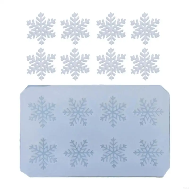 

W0YA Snowflake Silicone Mold Christmas Chocolate Baking Accessory Kitchen Gadget