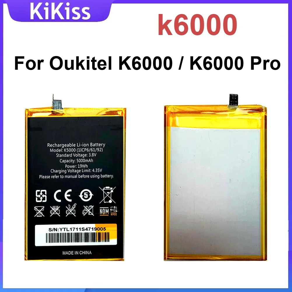 

Аккумулятор мобильного телефона K6000 емкостью 6000 мАч для Oukitel Pro, длительный срок службы высокой емкости