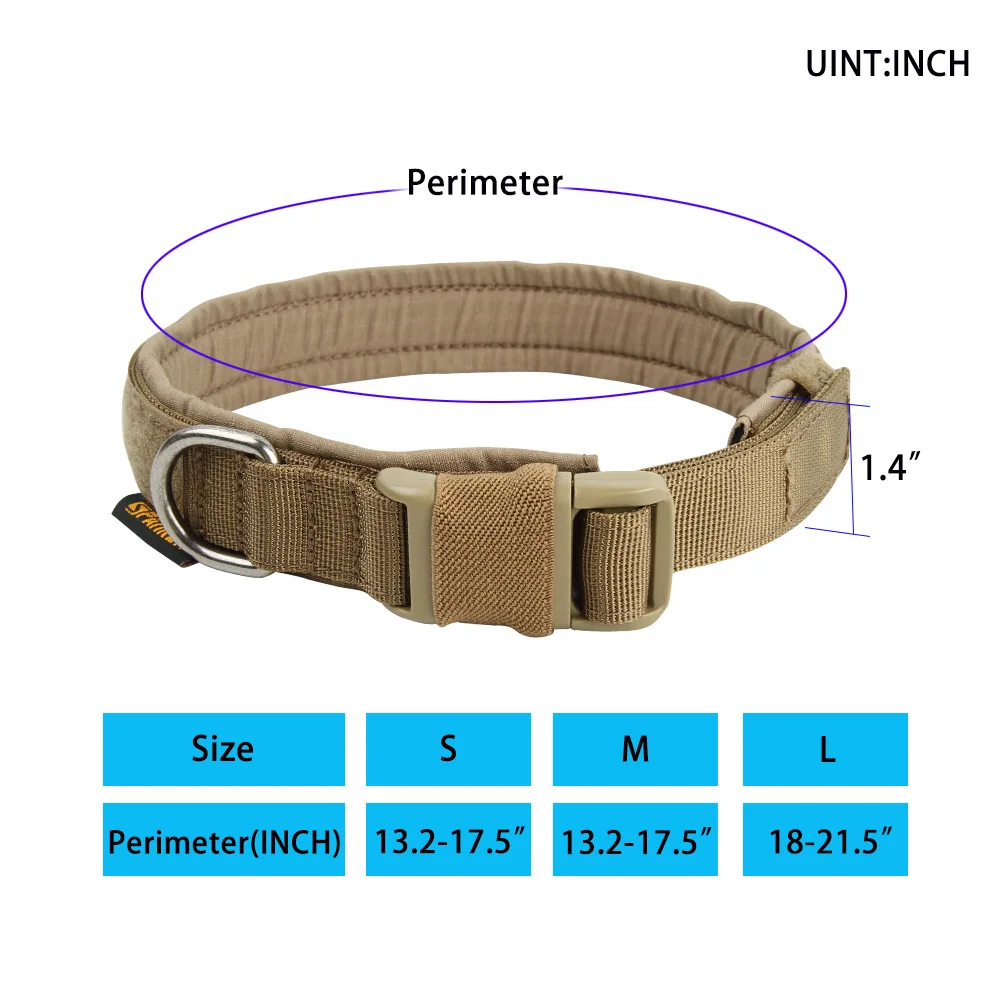 Tactical Training Dog Collar Adjustable Hunting Pet Dogs Collar Plastic Buckle Medium Large Dog German Shepherd