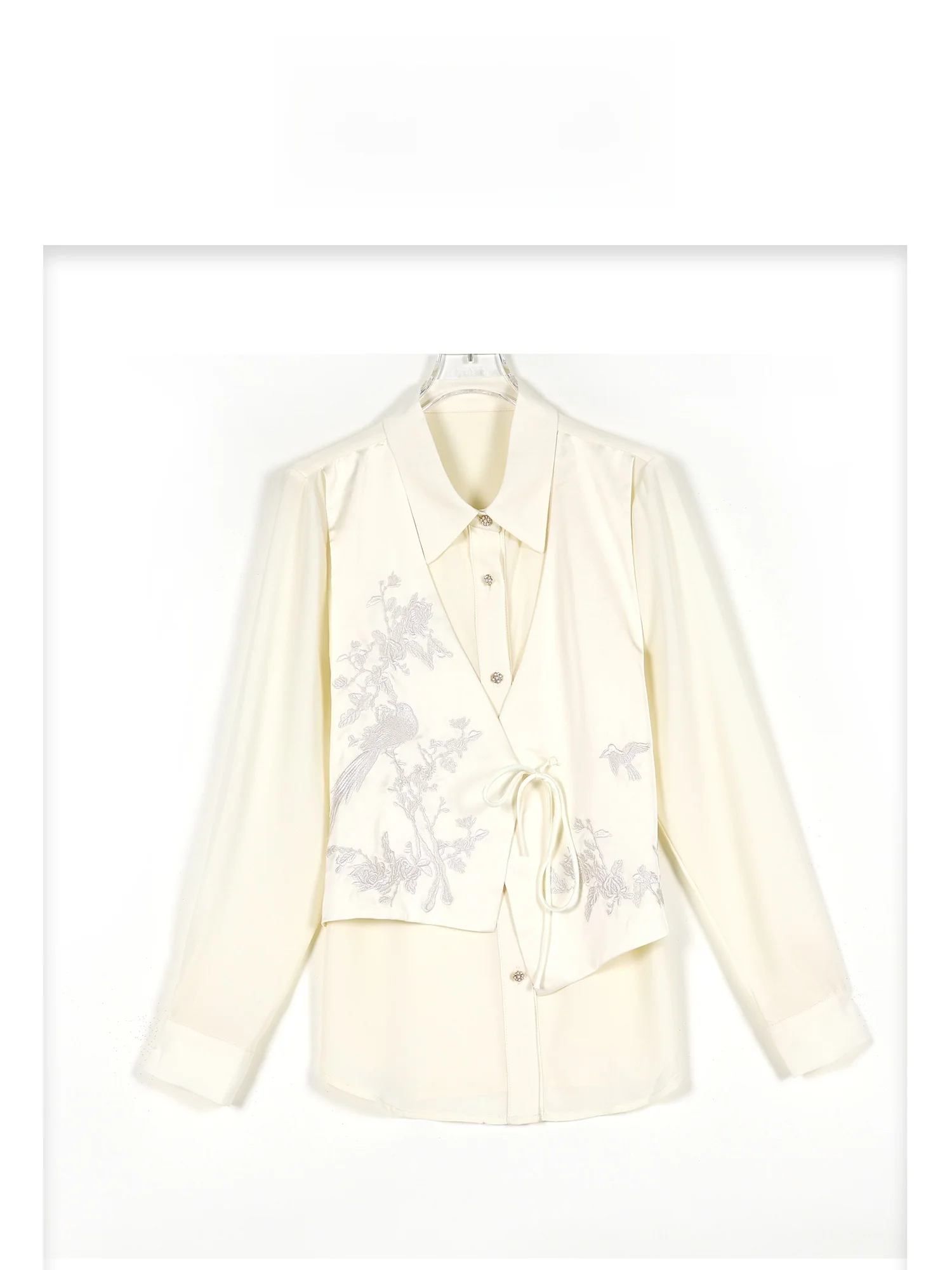 

Женская блузка Eila с вышивкой и цветочным узором, в китайском стиле, приталенная, с длинным рукавом, из дышащего полиэстера, осенняя новинка