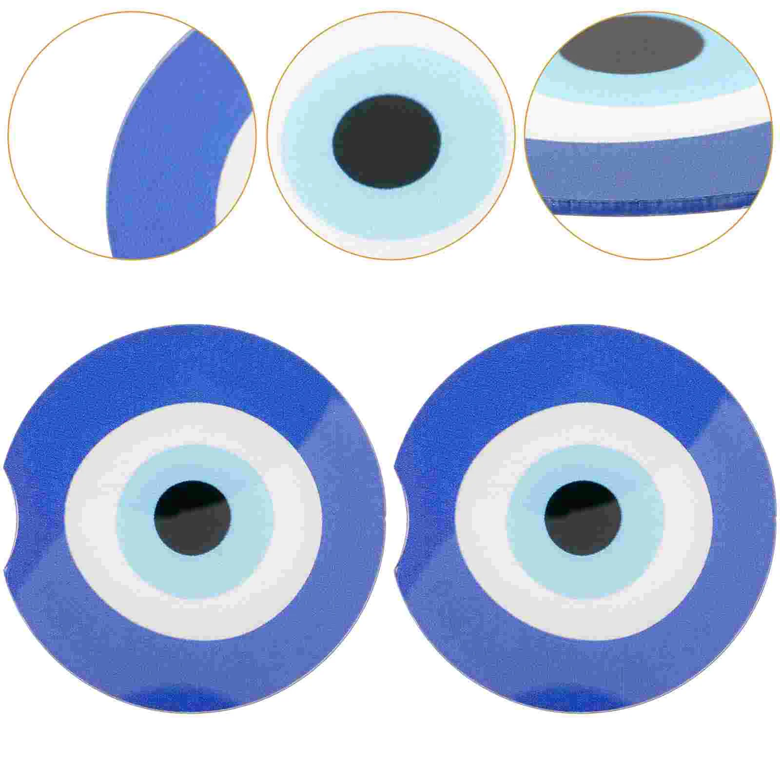 2 Pcs Drinks Clockwise Coaster Car Coasters Evil Eyes Cup Holder Acrylic Round Vehicle Interior