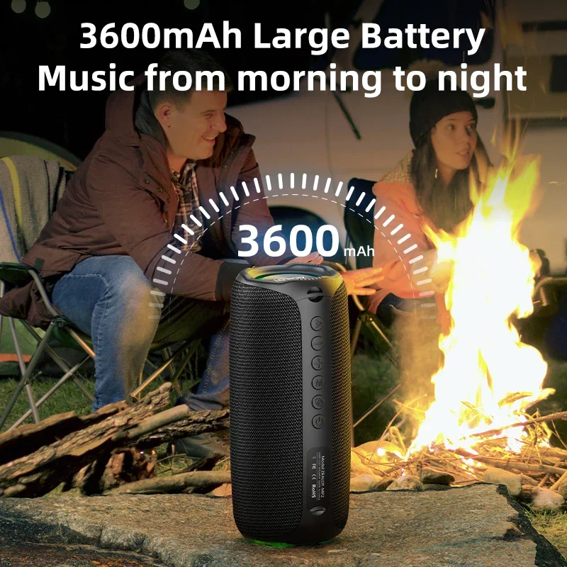 Image of ZEALOT-MP2 Lautsprecher Tragbarer Bluetooth-Lautsprecher mit verbessertem Bass, Bluetooth 5.3, 15 Stunden Spielzeit, für Camping und Wandern