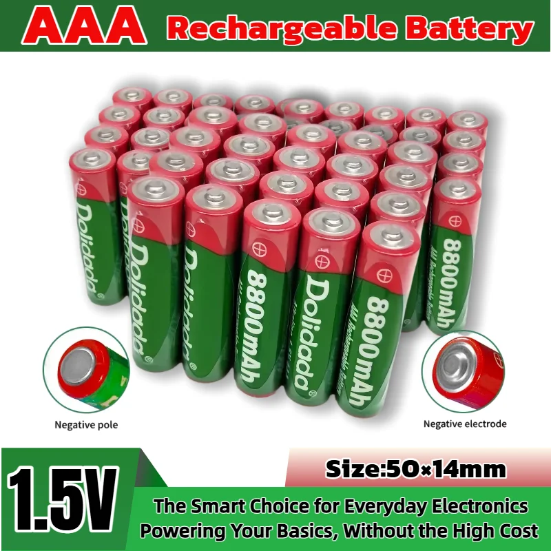 

Щелочные аккумуляторные батареи AAA 1,5 В, 8800 мАч, высокая емкость для часов, мышей, клавиатур, игрушек, пультов дистанционного управления и многого другого
