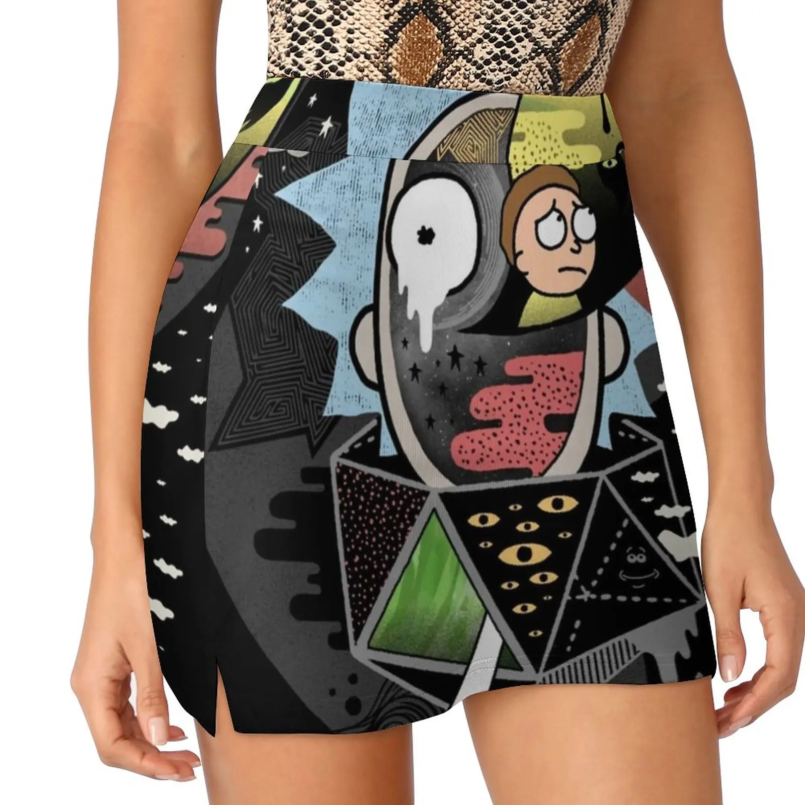 Rick Polarity Skirts Woman Fashion 2022 Pant Skirt Mini Skirts Office Short Skirt Surreal Surrealism Abstract Collage Dream