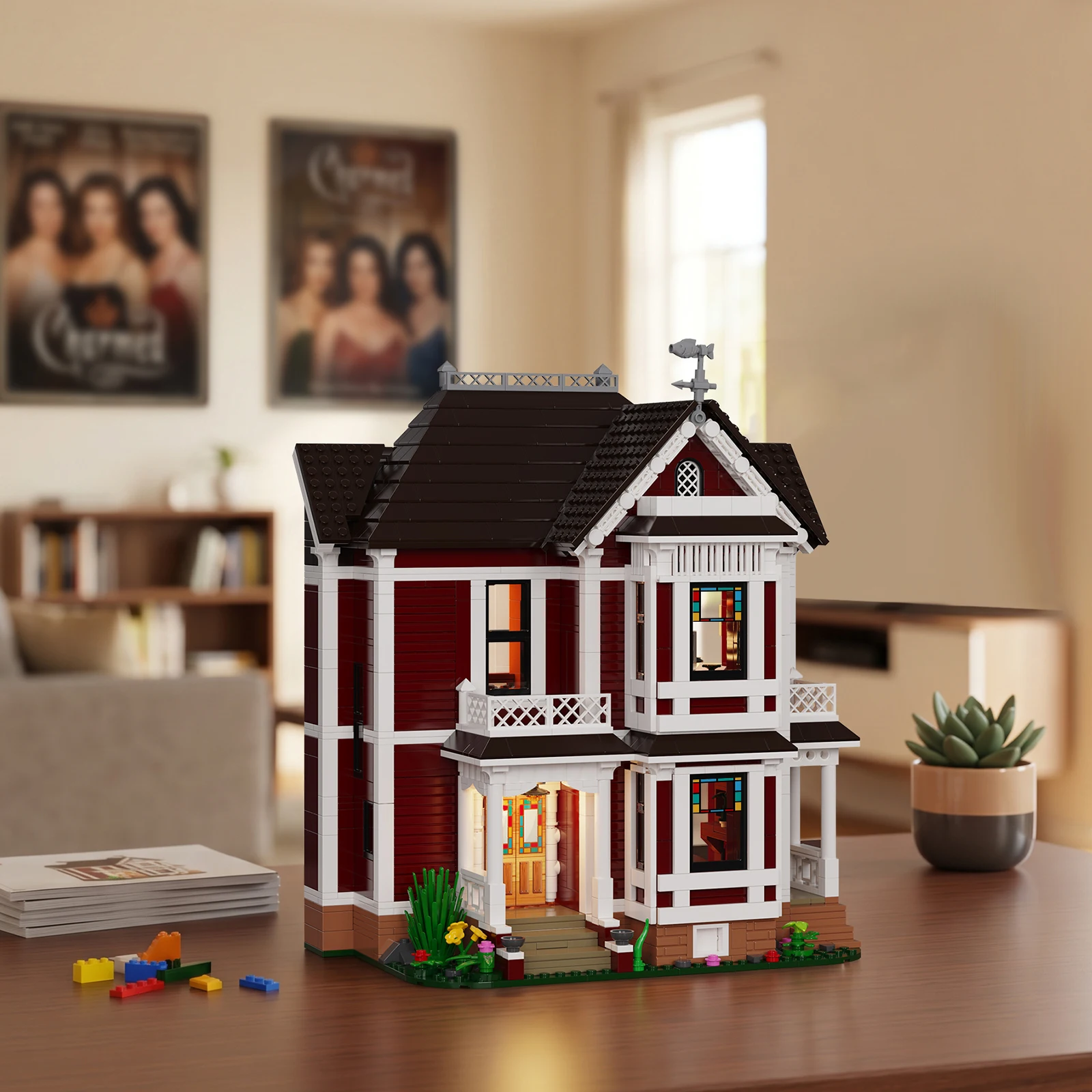 Halliwell Manor Building Blocks Set Charmed House Model Kit Bricks Home Display Room Decoration Halloween Gifts for Adults Fans