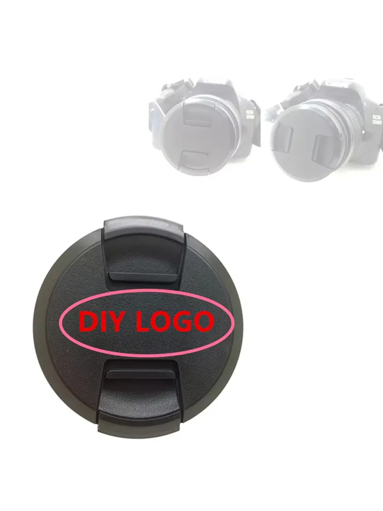 Logotipo personalizado design diy impressão presente novo design snap-on tampa da lente frontal para canon nikon sony fujifilm hasselblad ricoh sigma câmera