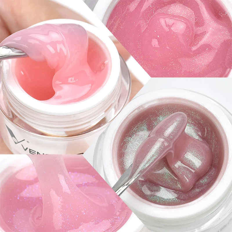 CANNI Creme Verlängerung Gel Venalisa Gelee Gel Milchig Weiß UV Bau Gel Weg Tränken Selbst Nivellierung Builder Nagel Gel Polnisch – Detail 13