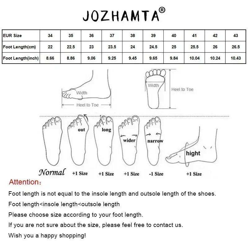 JOZHAMTA-Botines de piel auténtica para mujer, botas altas de tacón grueso con plataforma, zapatos informales para oficina, talla 34-41, otoño e