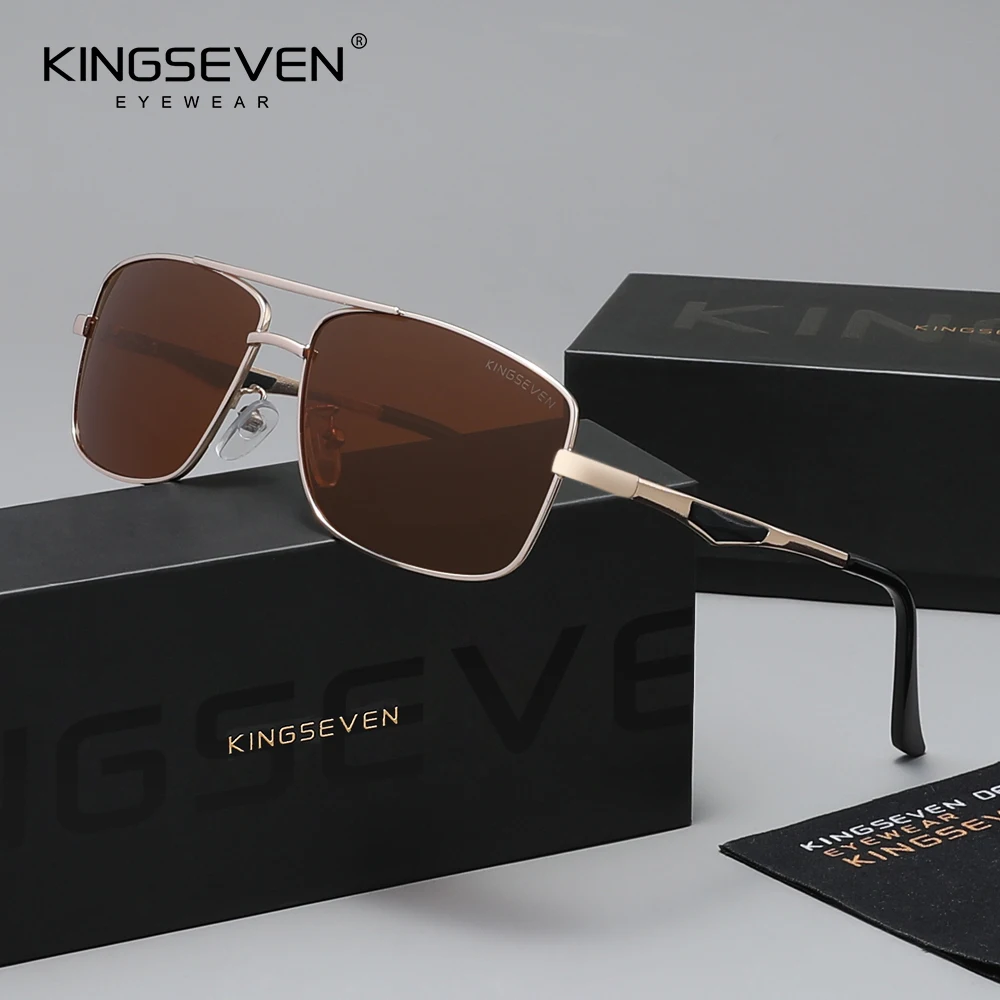 

Оригинальные солнцезащитные очки KINGSEVEN UV400 для мужчин, поляризационные, с большой оправой, модные, высококачественные, для активного отдыха и вождения, мужские очки