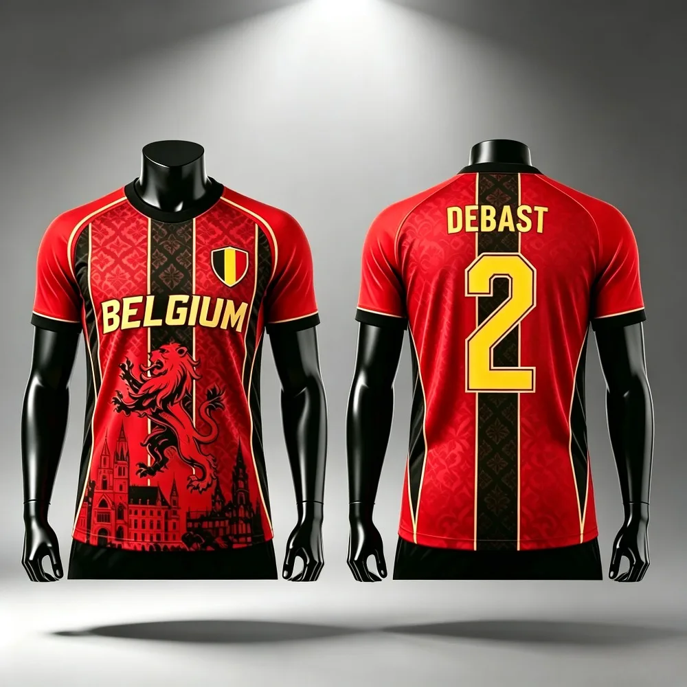 Belgium Summer Football Jersey Men Fashion Breathable Quick-Dry Soccer Vintage T-shirt Outdoor Training Casual Street Sport - view 4