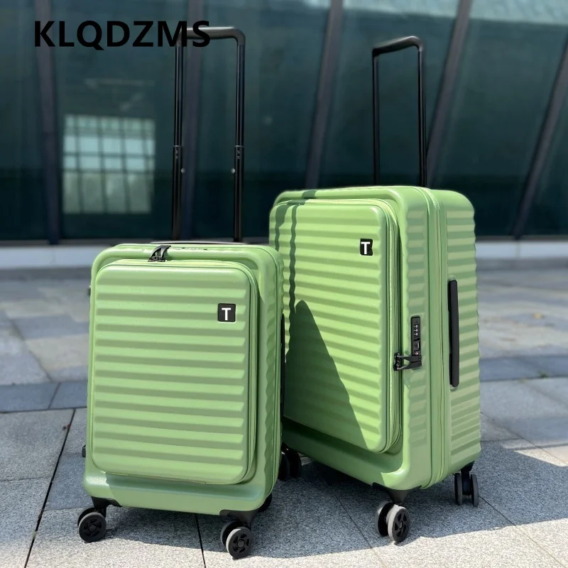 KLQDZMS Luggage Travel Bag 20 Inch Boarding Box 28“ Front Opening Trolley Case 24” ABS + PC Password Box Women's Suitcase