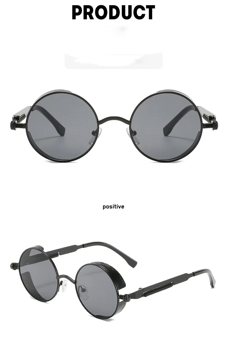 Солнцезащитные очки в стиле ретро в стиле стимпанк, металлические пружинные очки с толстой каймой, модные солнцезащитные очки в стиле хип-хоп для уличной фотографии