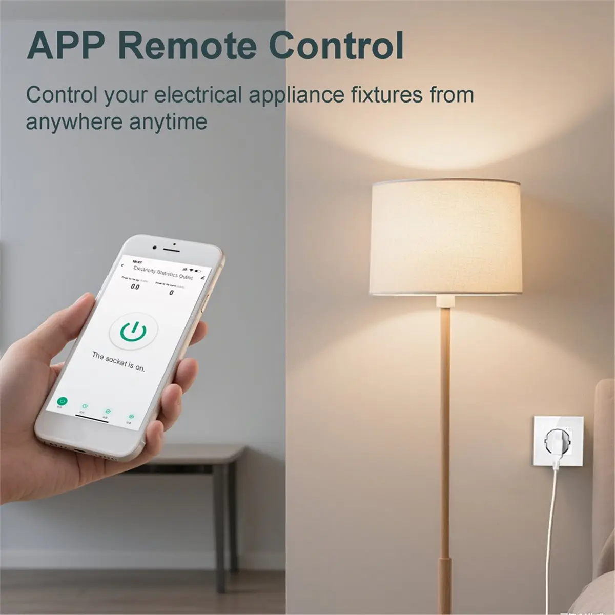 [YEAR OFFER] Tuya WiFi Smart Socket EU Wall Embedded Outlet Monitor Indicator App Voice Remote Control