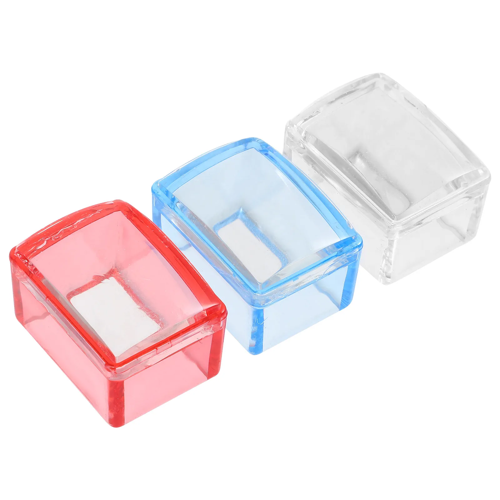 Nail Art Stamper with Silicone Head for Easy Precise Stamping DIY Manicure Kit Pink Blue Transparent Nail Stamp Templates