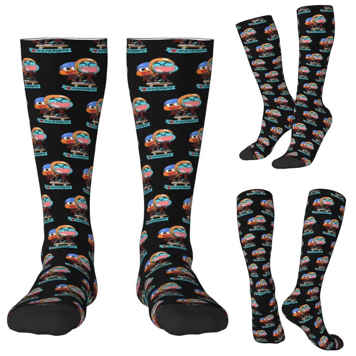 

Gumball Darwin Skate Socks Harajuku Stockings All Season Long Socks Accessories for Unisex Christmas Gifts