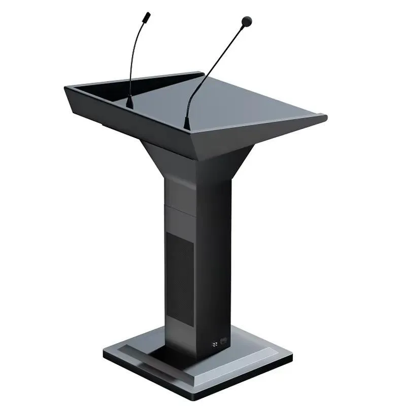 Acoustic powder plus multi-function wireless conference podium Church podium with light microphone Microphone speaker