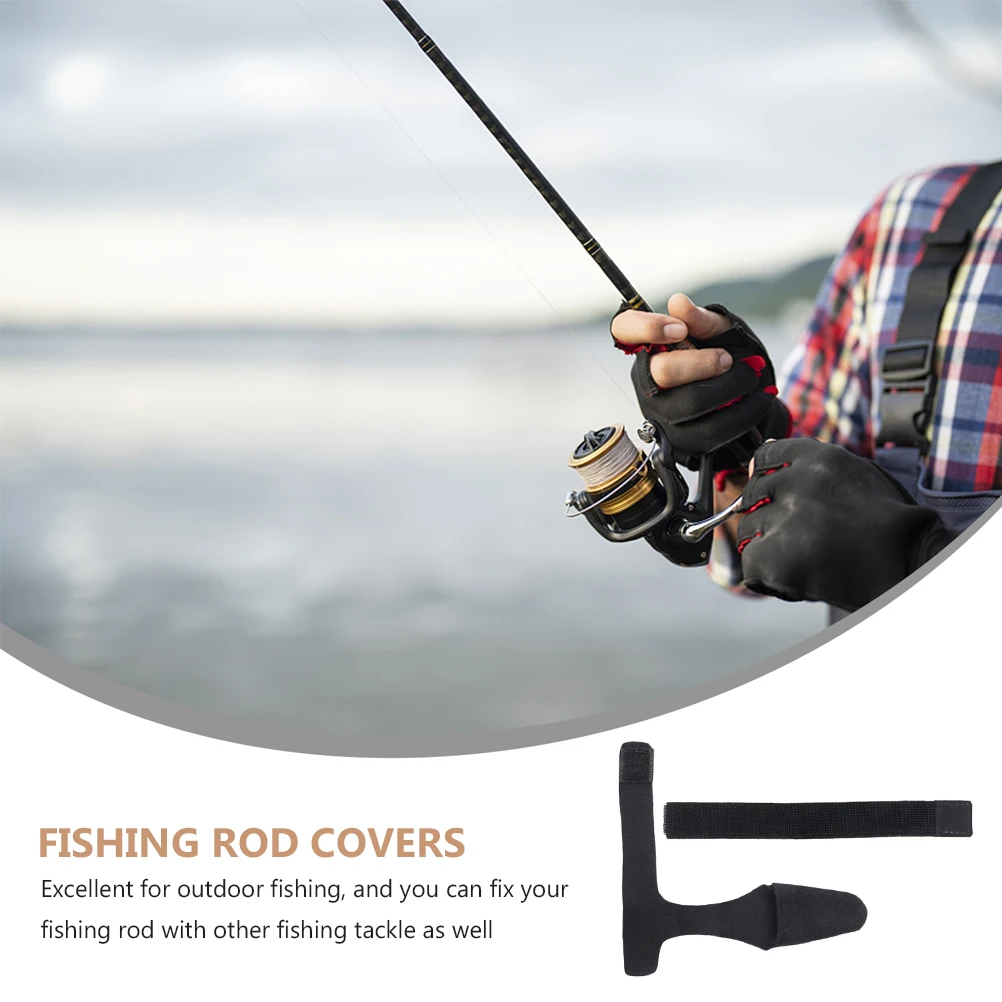 

Tip Fishing Rod Protective Cover Pole Sleeves Safety Mask Black Neoprene Rods