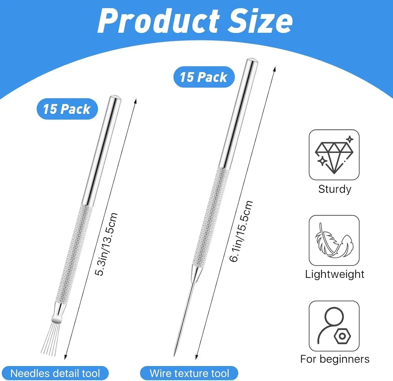 Rutschfeste Tonmodellierwerkzeuge – 6-teiliges ergonomisches Aluminium-Werkzeugset, das sich nicht verbiegt, unverzichtbar für feine Polymer-Details – Detail 7
