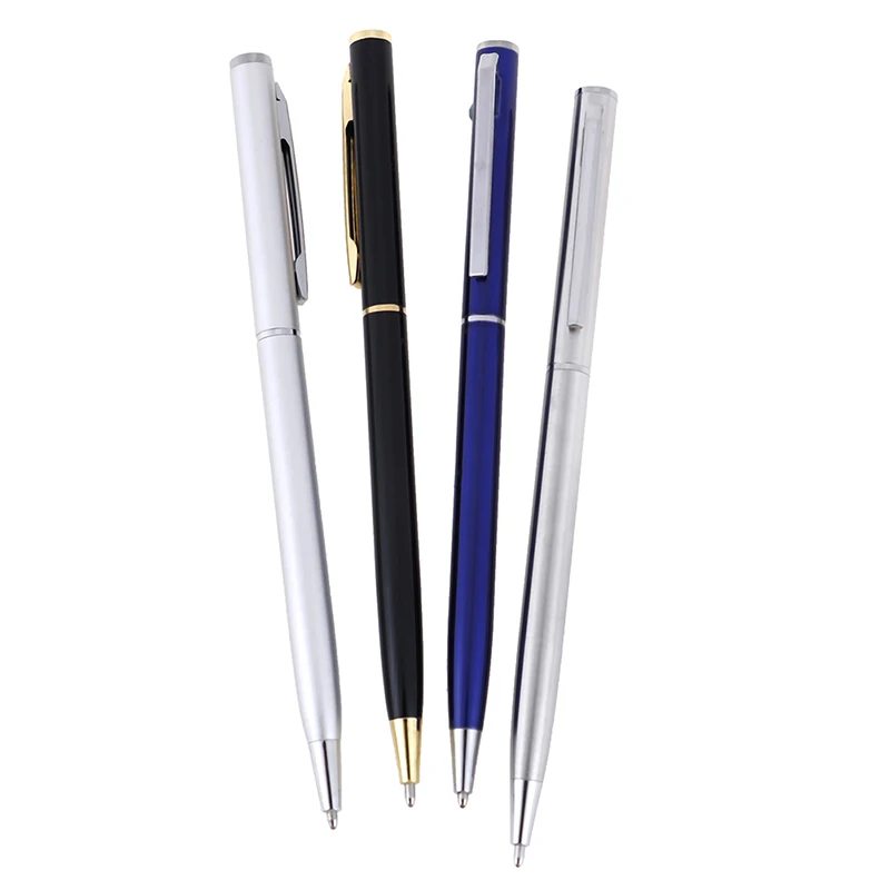 Luxury Metal Ballpoint Pen 1mm Black Ink Gel Pen Office Writing Stationery Gift